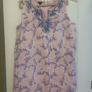 NWT Talbots Pink Dress with purple Embroidery . Fully lined